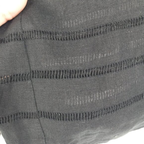 Garnet Hill Black Linen Lattice Cutout Maxi Dress Minimalist Versatile Beach 6P - Picture 5 of 9